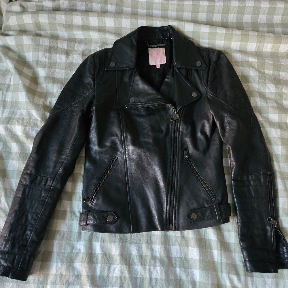Ted Baker Leather Jacket Black